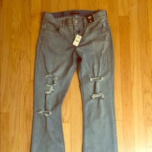 Express ripped denim boot cut jeans